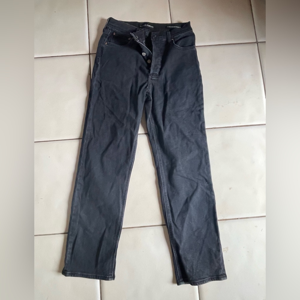 Denim Forum Women's Dark Gray Straight Jeans